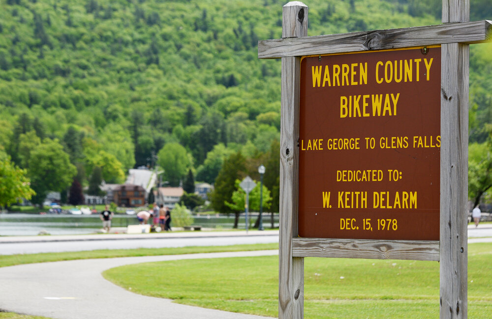ERICA MILLER/GAZETTE PHOTOGRAPHER  
Warren County Bikeway, from Lake George to Glens Falls, shown off Beach Road, in Lake George on Thursday, May 30, 2019.